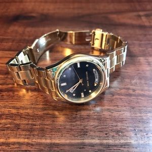 Michael Kors Gold Plated Watch with Black face